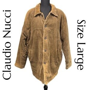 Claudio Nucci - Brown Corduroy Jacket - Quilted Lining Button Front - Size Large